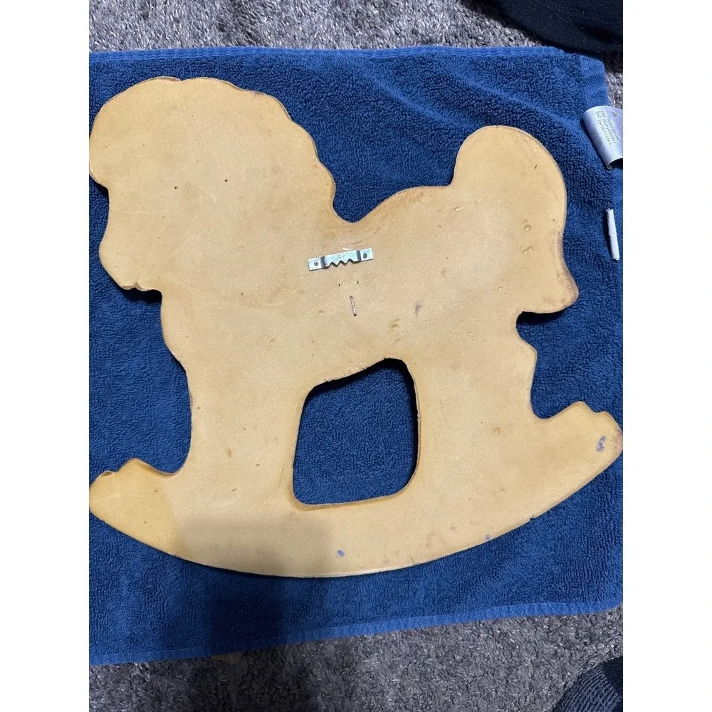 Vtg 1979 Foam Craft Nursery Teddy Bear &‎ Rocking Horse Wall Hangers Patchwork